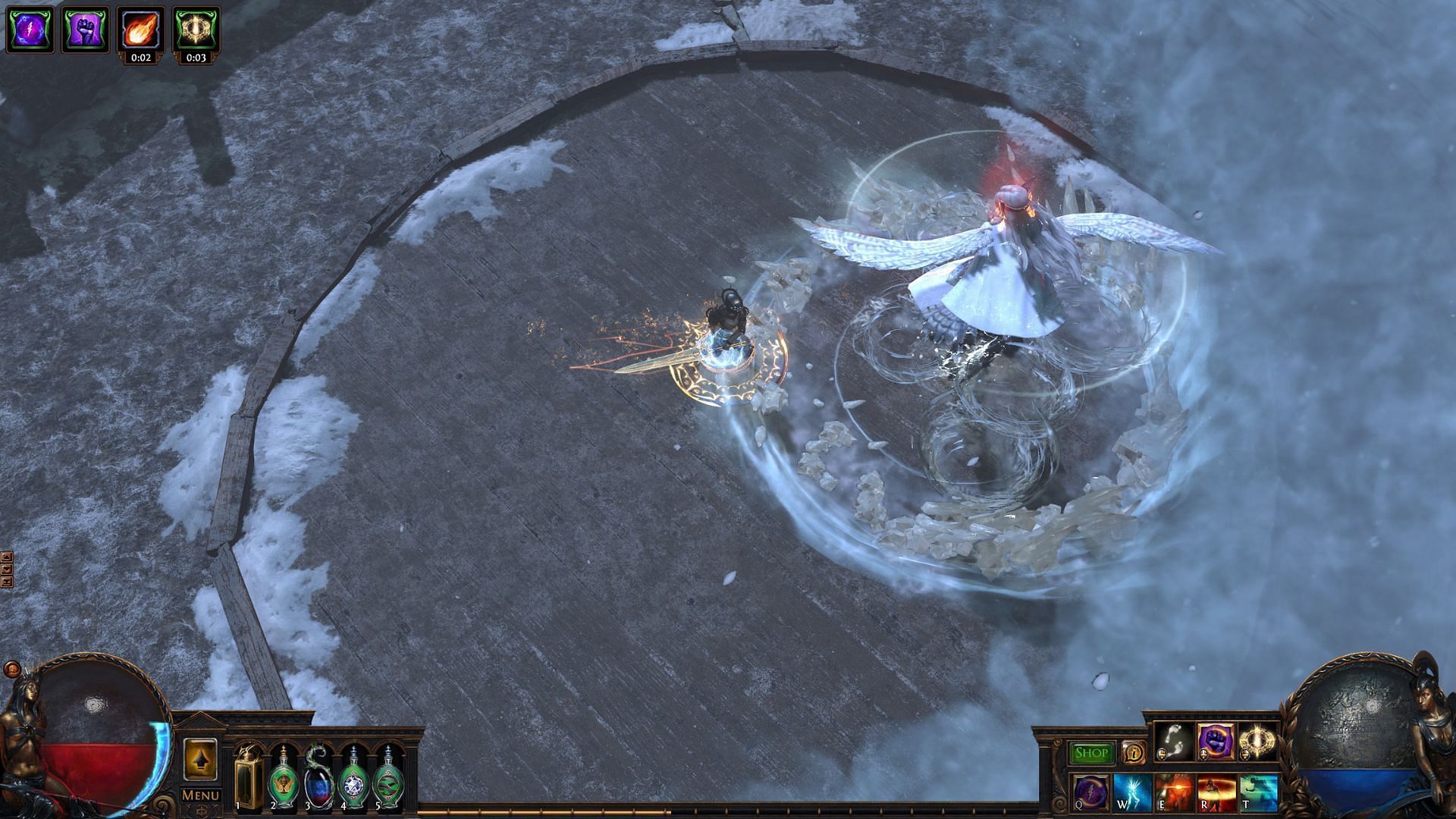 PoE1 features a lot of unique boss fights (Image via Grinding Gear Games)